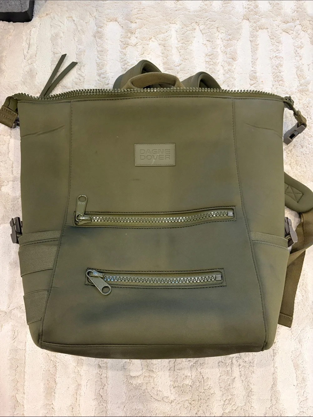 Dagne Dover Indi Dark Moss Medium Diaper Bag Backpack with accessories
